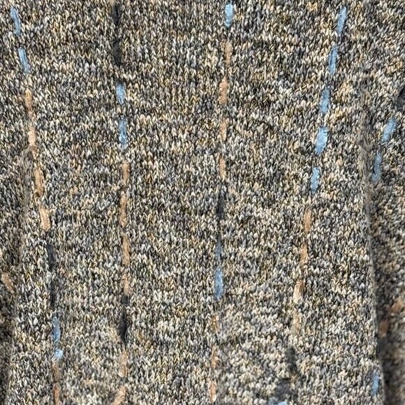 Chicos Open Front Knit Poncho w/ Fringe Hem Multicolor Womens OSFM - Picture 7 of 7